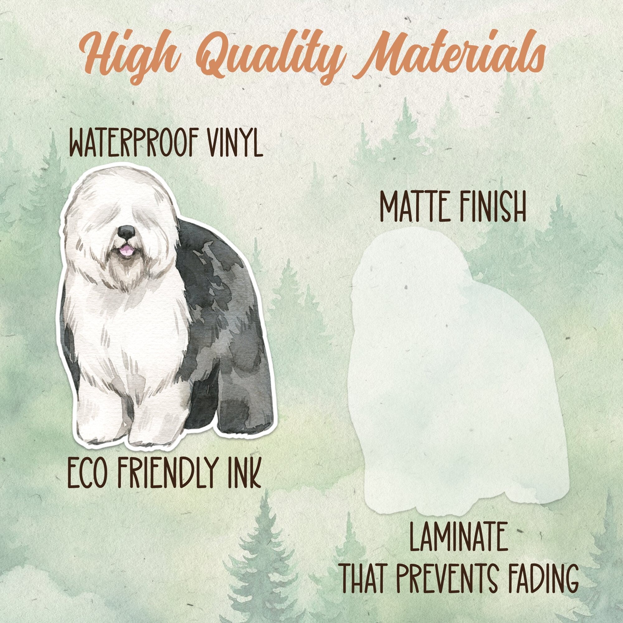 Old English Sheepdog sticker, Waterproof vinyl decal, Dog sticker - SoulFamiliar