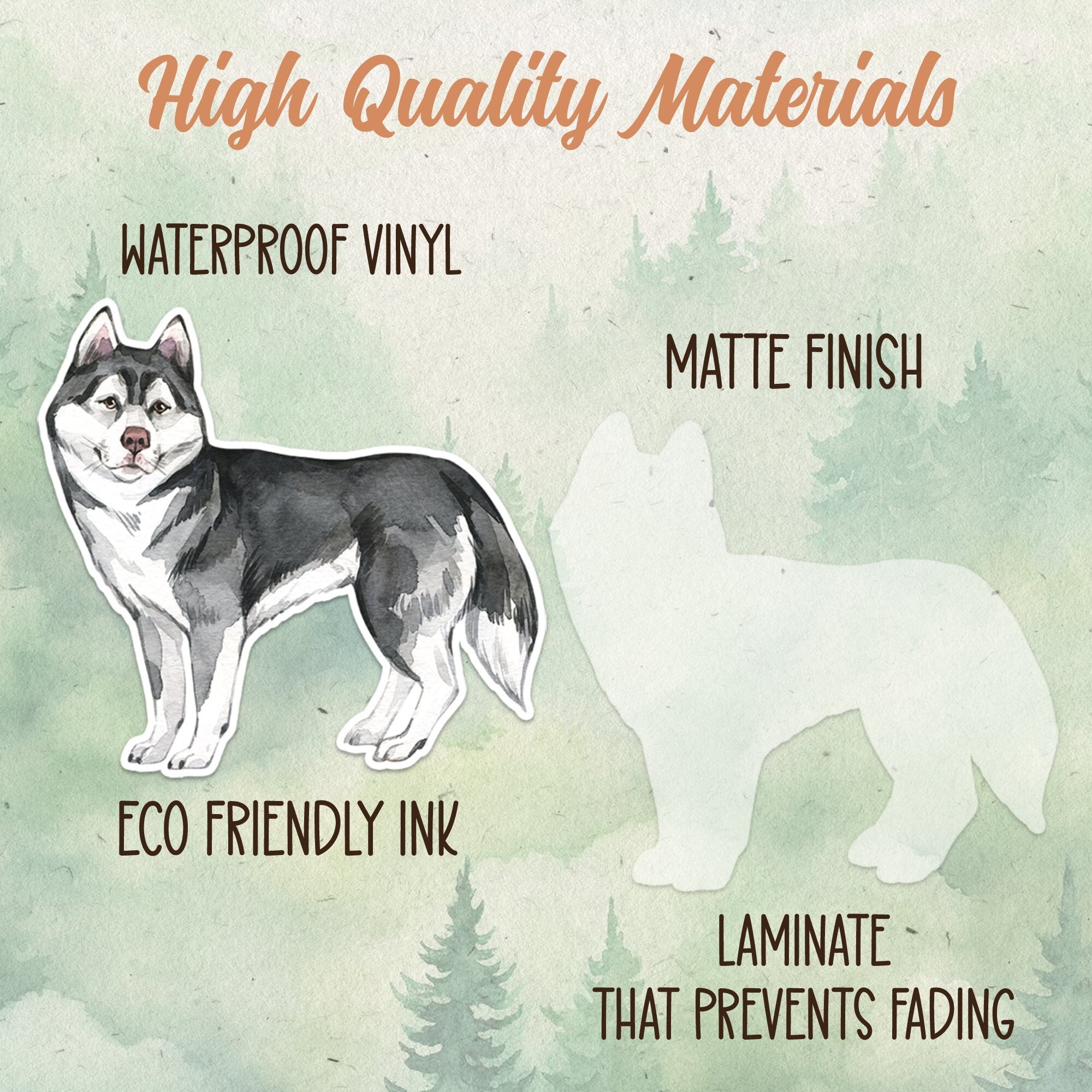 Husky sticker, Waterproof vinyl decal, Dog sticker - SoulFamiliar