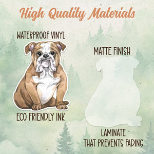 English Bulldog sticker, Waterproof vinyl decal, Dog sticker - SoulFamiliar