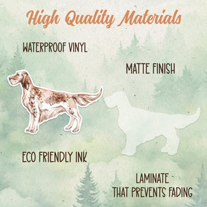 English Setter sticker, Waterproof vinyl decal, Dog sticker - SoulFamiliar