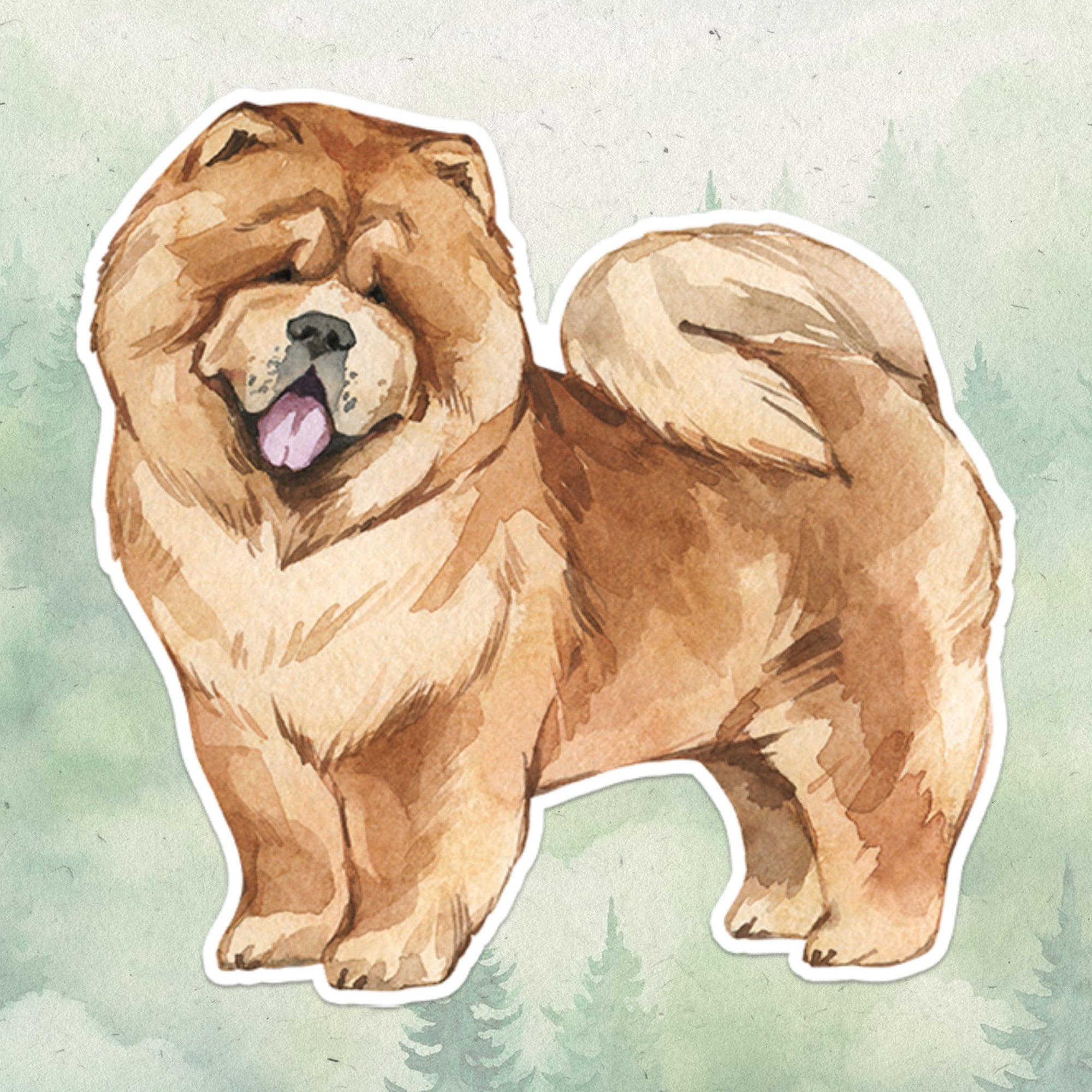 Chow Chow sticker, Waterproof vinyl decal, Dog sticker - SoulFamiliar