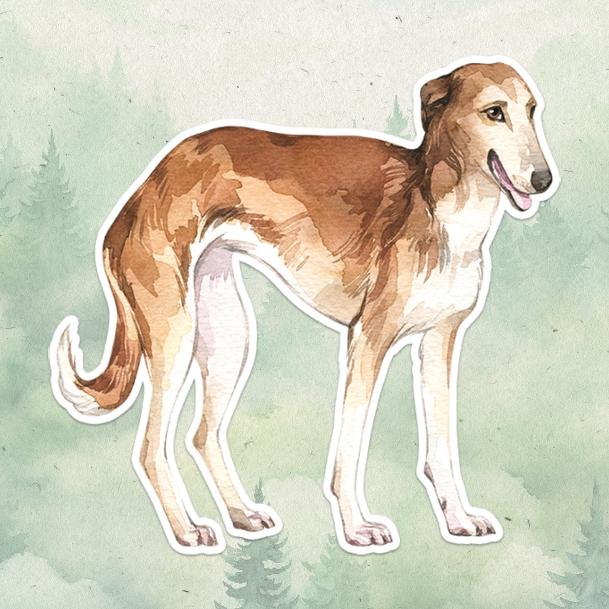 Borzoi sticker, Waterproof vinyl decal, Dog sticker - SoulFamiliar