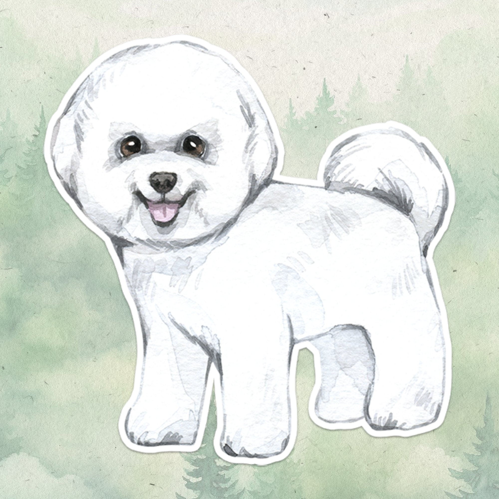 Bichon sticker, Waterproof vinyl decal, Dog sticker - SoulFamiliar