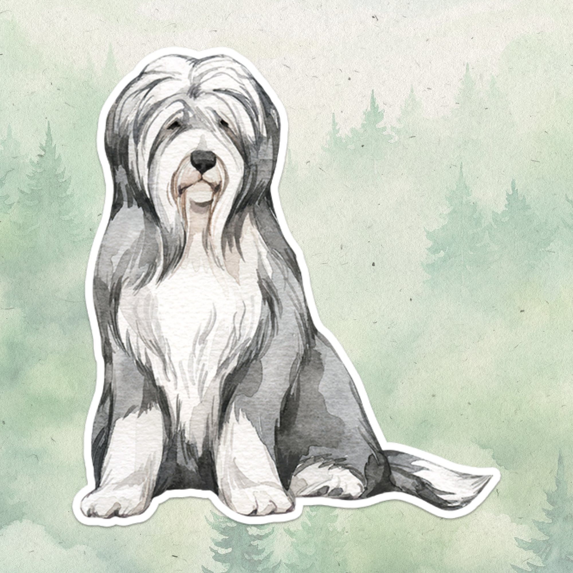 Bearded Collie sticker, Waterproof vinyl decal, Dog sticker - SoulFamiliar