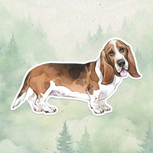 Basset Hound sticker, Waterproof vinyl decal, Dog sticker - SoulFamiliar