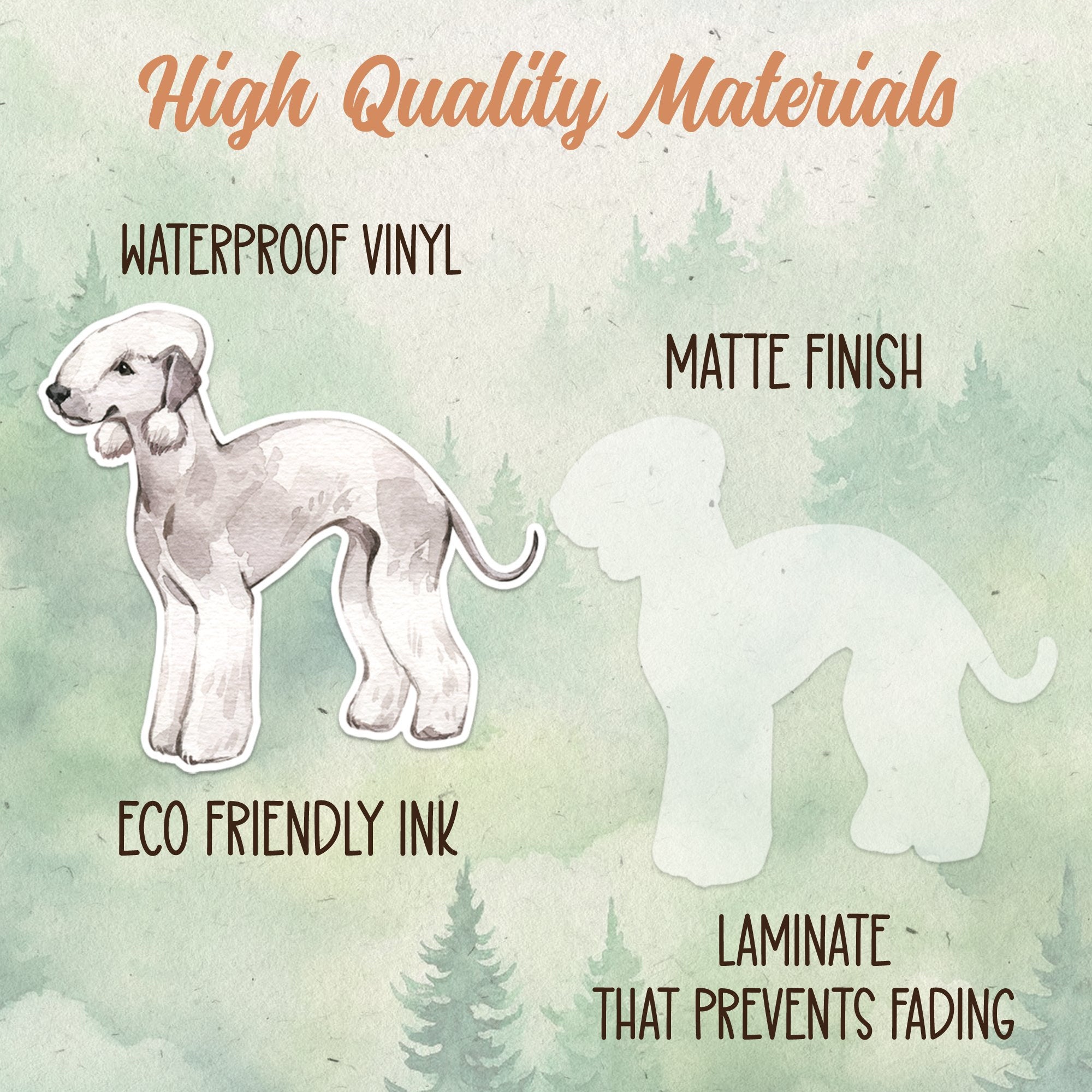 Bedlington Terrier sticker, Waterproof vinyl decal, Dog sticker - SoulFamiliar