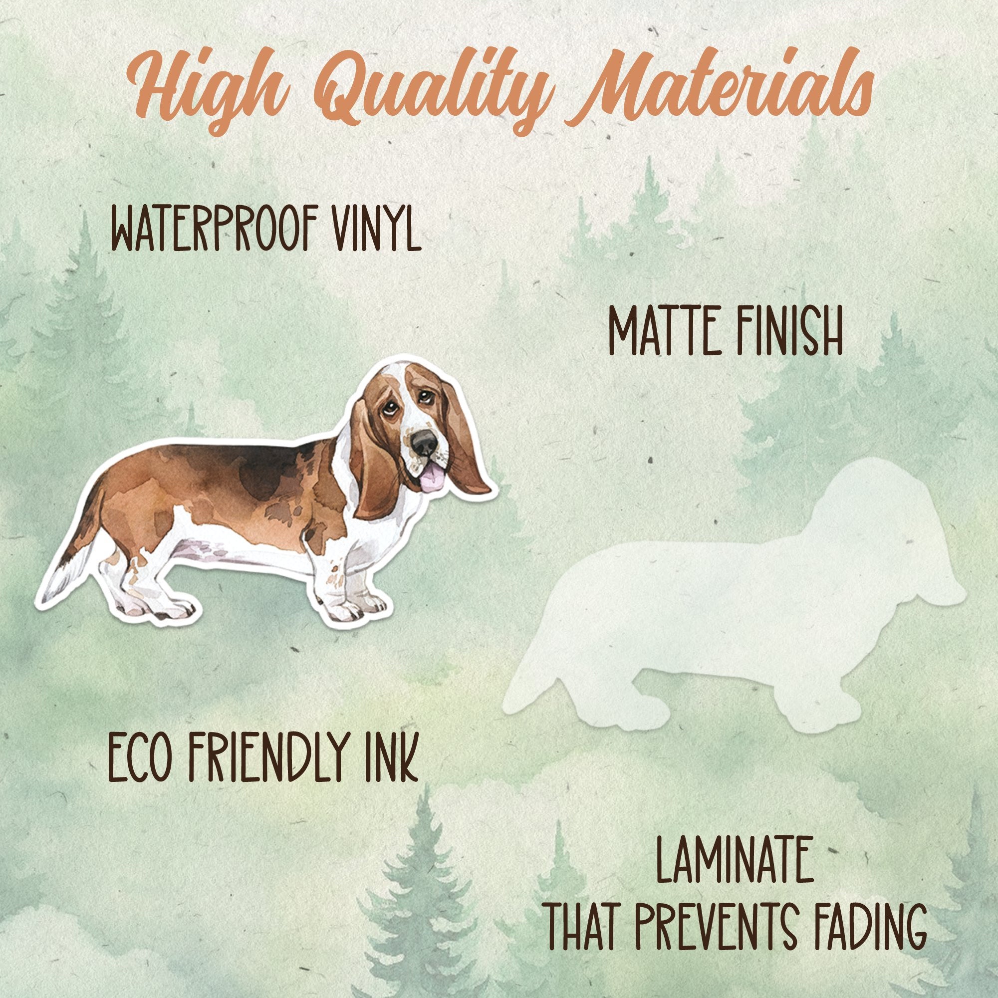 Basset Hound sticker, Waterproof vinyl decal, Dog sticker - SoulFamiliar