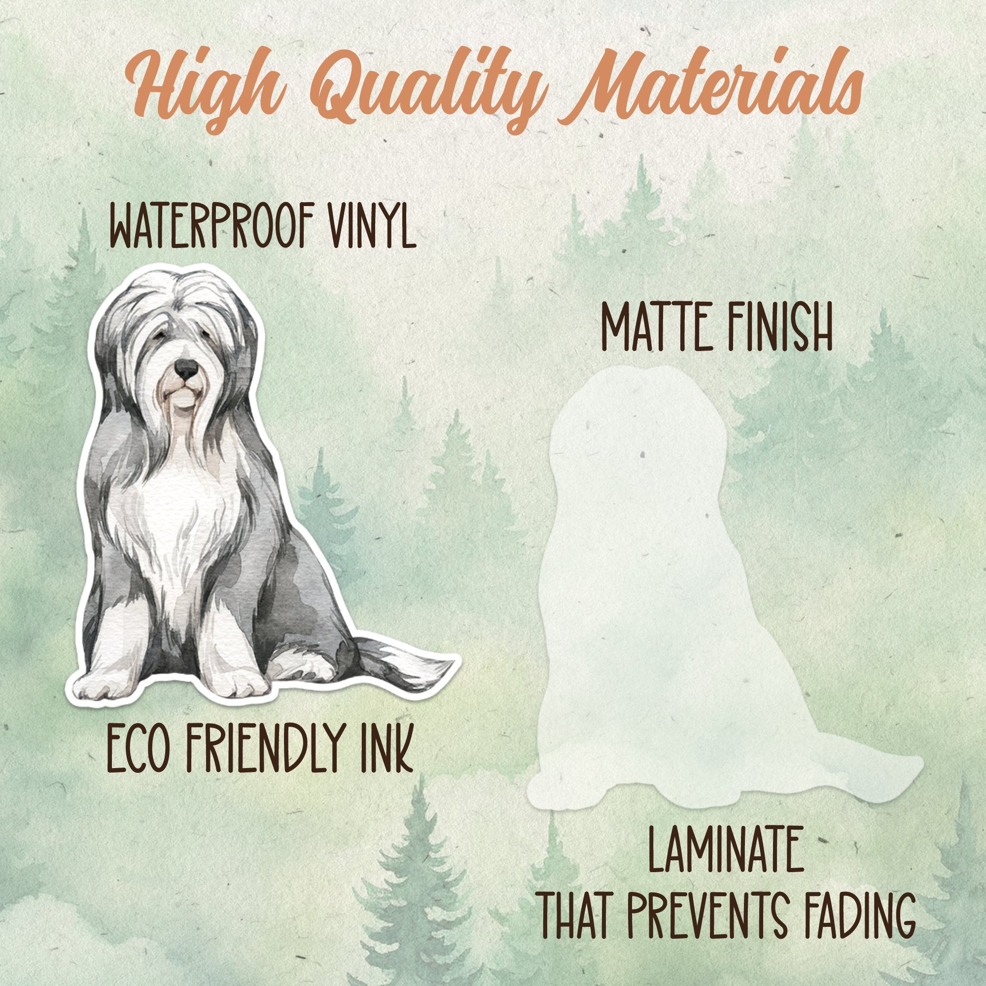 Bearded Collie sticker, Waterproof vinyl decal, Dog sticker - SoulFamiliar