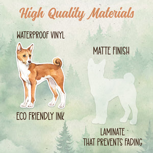 Basenji sticker, Waterproof vinyl decal, Dog sticker - SoulFamiliar