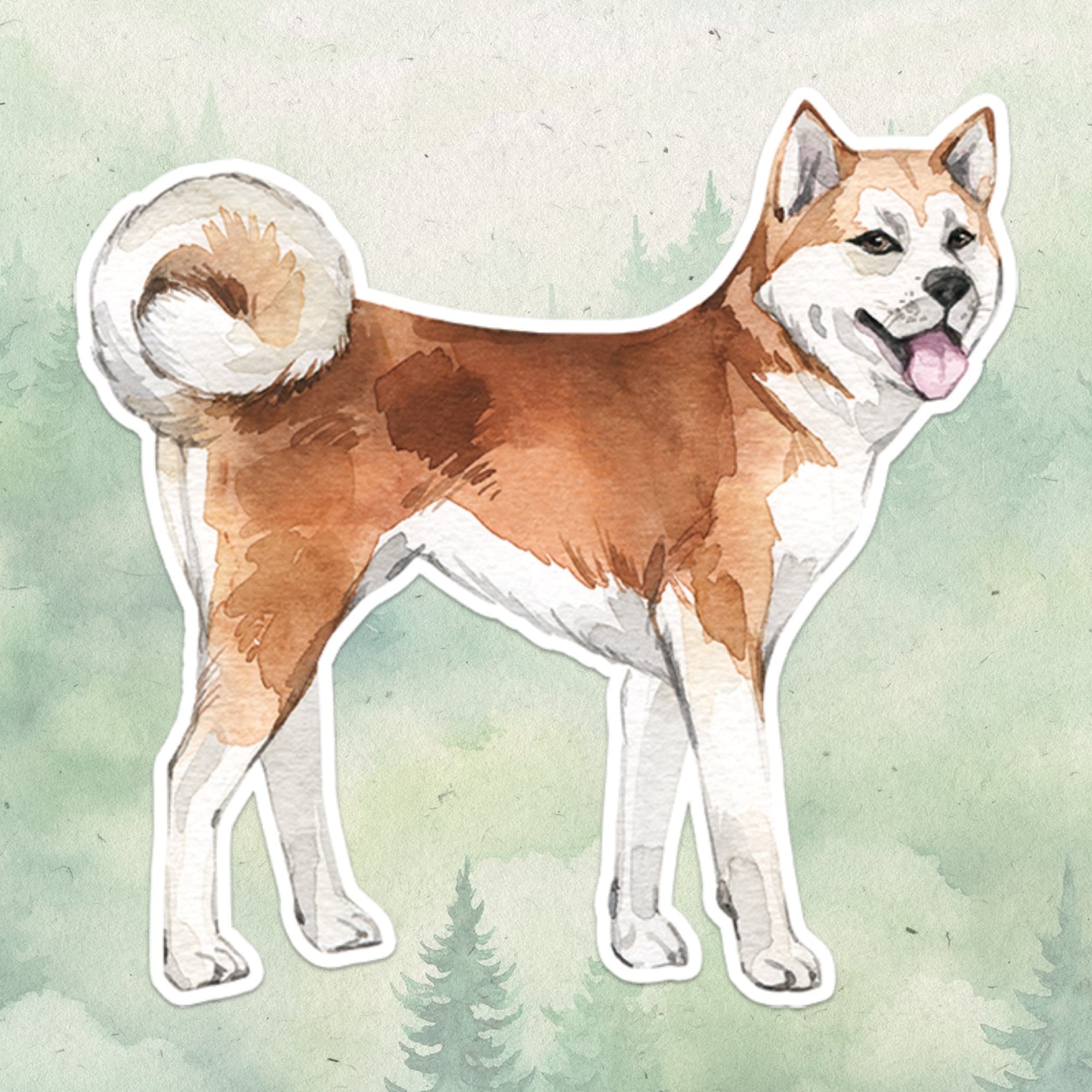 Akita Inu sticker, Waterproof vinyl decal, Dog sticker - SoulFamiliar