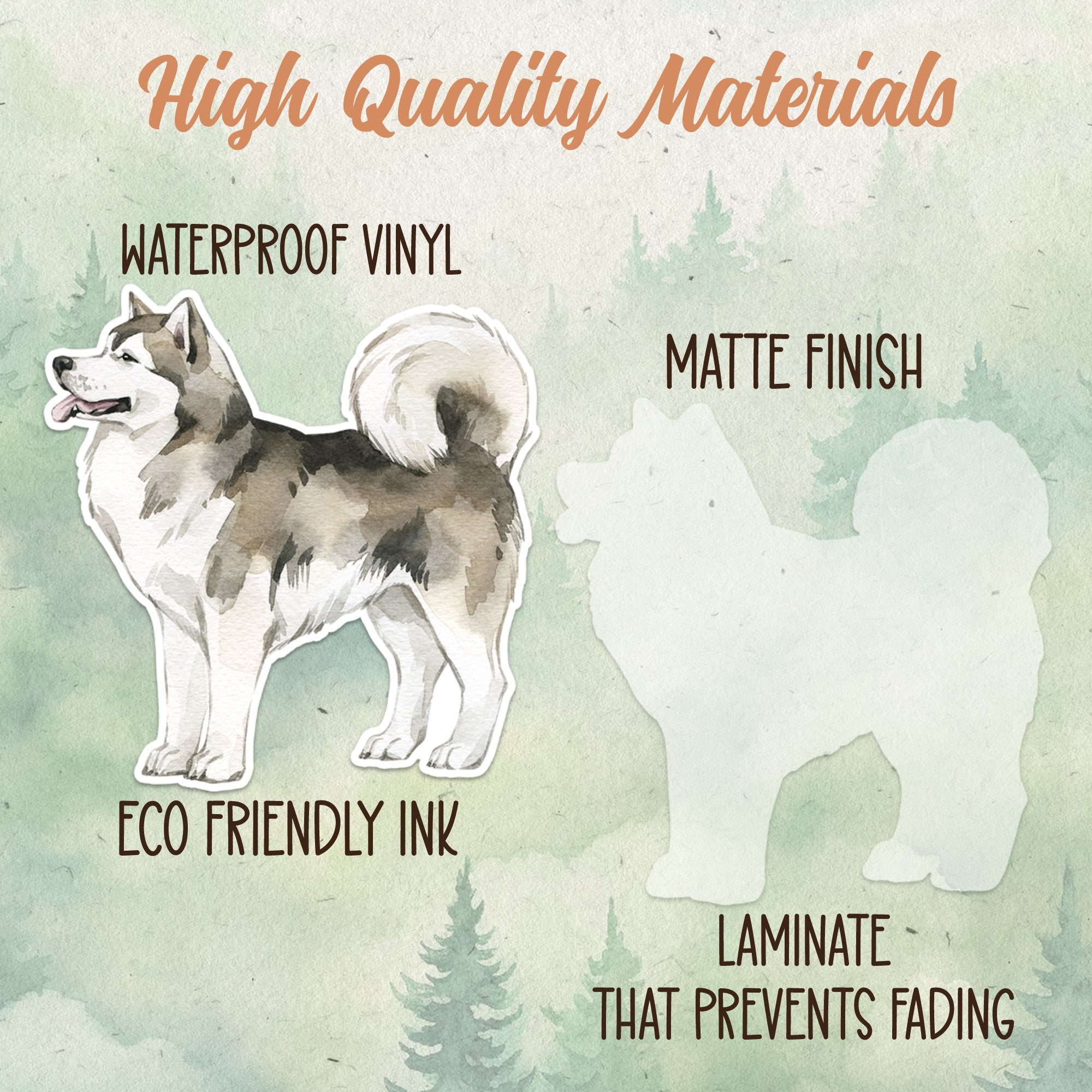 Alaskan Malamute sticker, Waterproof vinyl decal, Dog sticker - SoulFamiliar